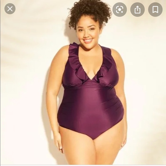 Kona Sol Other - Kona Sol Purple Ruffle One Piece Swimsuit